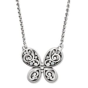 Brighton Silver Filigree Butterfly Necklace NWT-NEVER WORN